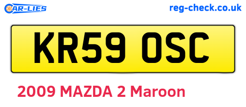 KR59OSC are the vehicle registration plates.