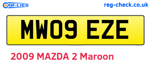 MW09EZE are the vehicle registration plates.