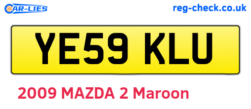 YE59KLU are the vehicle registration plates.