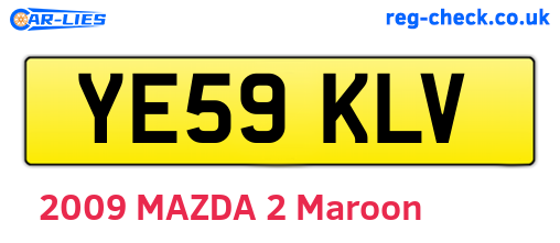 YE59KLV are the vehicle registration plates.