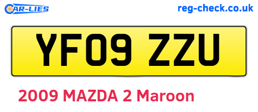YF09ZZU are the vehicle registration plates.