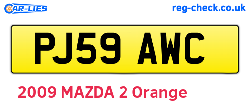 PJ59AWC are the vehicle registration plates.