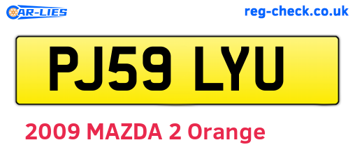 PJ59LYU are the vehicle registration plates.