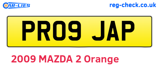 PR09JAP are the vehicle registration plates.