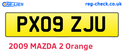 PX09ZJU are the vehicle registration plates.