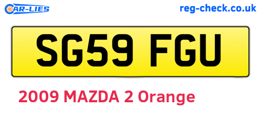 SG59FGU are the vehicle registration plates.