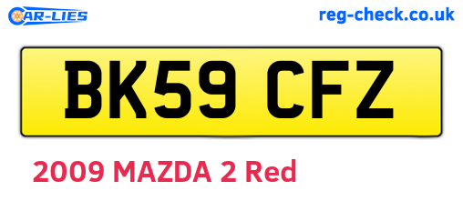 BK59CFZ are the vehicle registration plates.