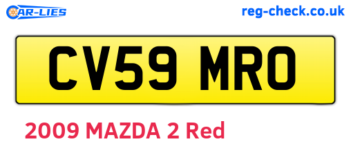 CV59MRO are the vehicle registration plates.