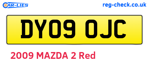 DY09OJC are the vehicle registration plates.