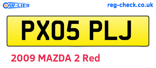PX05PLJ are the vehicle registration plates.