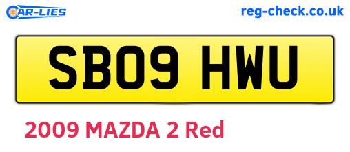 SB09HWU are the vehicle registration plates.