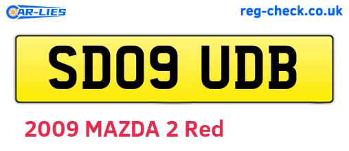 SD09UDB are the vehicle registration plates.