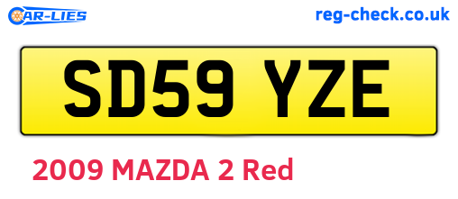 SD59YZE are the vehicle registration plates.