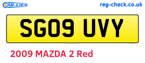 SG09UVY are the vehicle registration plates.
