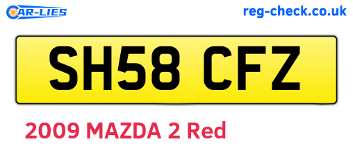 SH58CFZ are the vehicle registration plates.