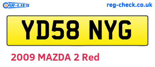 YD58NYG are the vehicle registration plates.