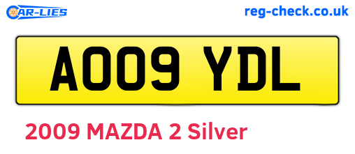 AO09YDL are the vehicle registration plates.