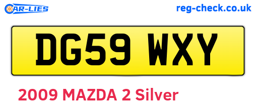 DG59WXY are the vehicle registration plates.
