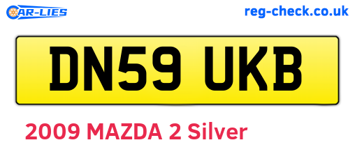 DN59UKB are the vehicle registration plates.
