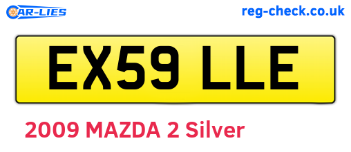 EX59LLE are the vehicle registration plates.