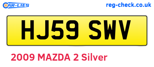 HJ59SWV are the vehicle registration plates.