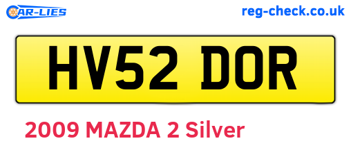 HV52DOR are the vehicle registration plates.