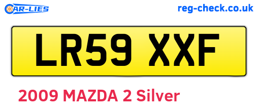 LR59XXF are the vehicle registration plates.