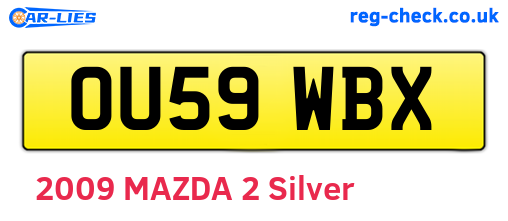 OU59WBX are the vehicle registration plates.