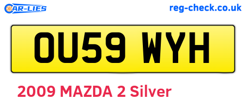 OU59WYH are the vehicle registration plates.