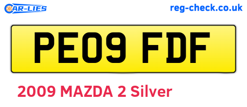 PE09FDF are the vehicle registration plates.