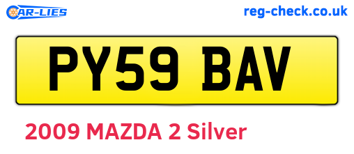 PY59BAV are the vehicle registration plates.