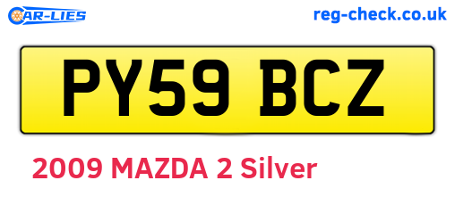 PY59BCZ are the vehicle registration plates.