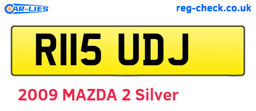 R115UDJ are the vehicle registration plates.