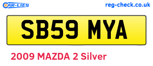 SB59MYA are the vehicle registration plates.