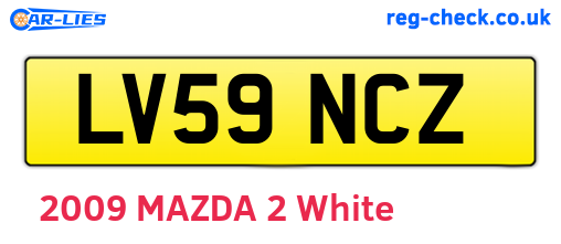 LV59NCZ are the vehicle registration plates.