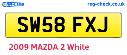 SW58FXJ are the vehicle registration plates.