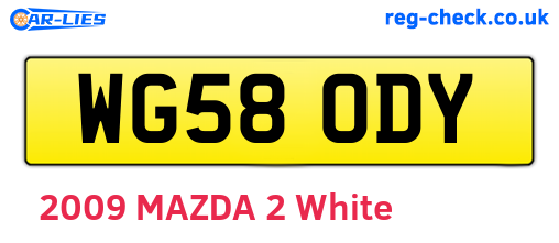 WG58ODY are the vehicle registration plates.