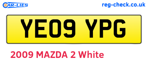 YE09YPG are the vehicle registration plates.