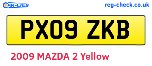 PX09ZKB are the vehicle registration plates.