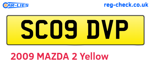 SC09DVP are the vehicle registration plates.