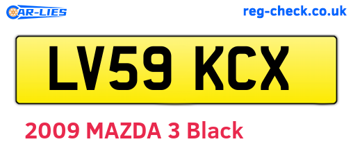 LV59KCX are the vehicle registration plates.