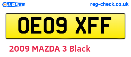 OE09XFF are the vehicle registration plates.