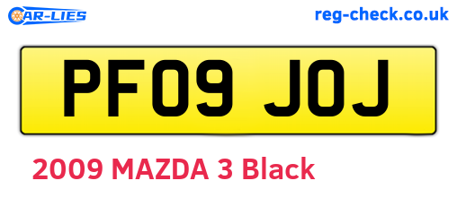 PF09JOJ are the vehicle registration plates.
