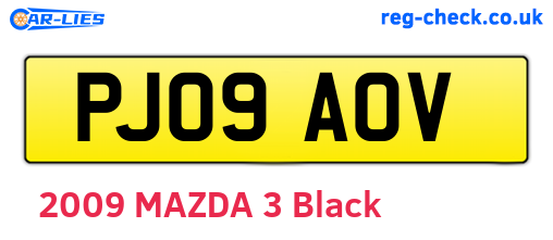 PJ09AOV are the vehicle registration plates.