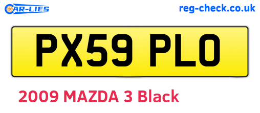 PX59PLO are the vehicle registration plates.