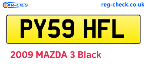 PY59HFL are the vehicle registration plates.