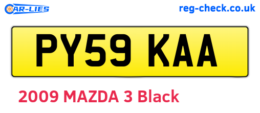 PY59KAA are the vehicle registration plates.