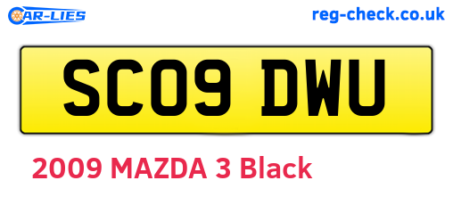 SC09DWU are the vehicle registration plates.