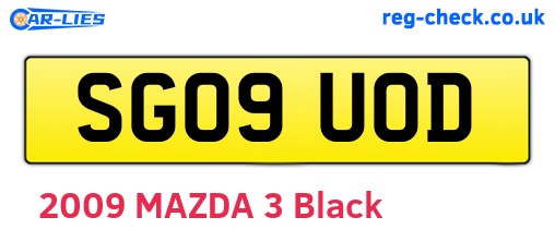 SG09UOD are the vehicle registration plates.