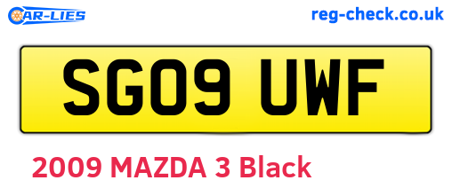 SG09UWF are the vehicle registration plates.